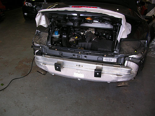 2001 Porsche 996 - As you can see mounting the sensors properly requires some very careful disassembly and reassembly of the bumper covers.